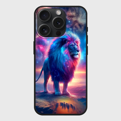 Чехол силиконовый для Apple iPhone 15 Pro матовый Space lion - ai art fantasy