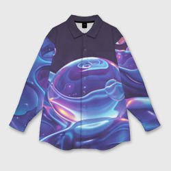 Космические мыльные пузыри  – Мужская рубашка oversize 3D с принтом купить