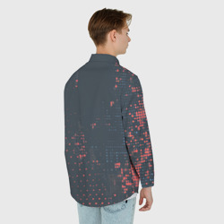 Рубашка с принтом Брызги краски на стену для любого человека, вид сзади №2. Цвет основы: белый