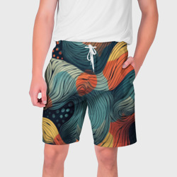 Волны линиями – Мужские шорты 3D с принтом купить