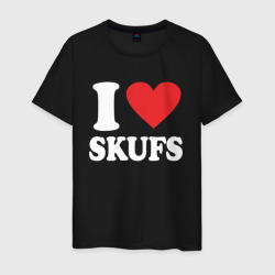 I love - skufs  – Мужская футболка хлопок с принтом купить со скидкой в -20%