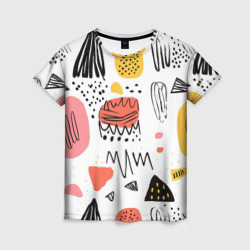 Паттерн узоры  – Женская футболка 3D с принтом купить со скидкой в -26%