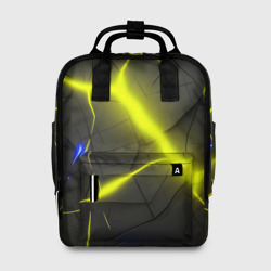 Желтые неоновые разломы плит – Женский рюкзак 3D с принтом купить