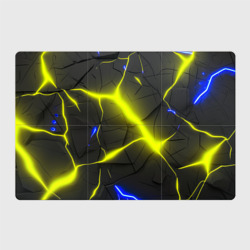 Желтые неоновые разломы плит – Магнитный плакат 3Х2 с принтом купить