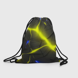 Желтые неоновые разломы плит – Рюкзак-мешок 3D с принтом купить со скидкой в -25%
