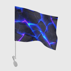 Синий и фиолетовый неон из разлома плит – Флаг для автомобиля с принтом купить