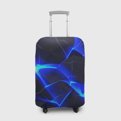 Синий и фиолетовый неон из разлома плит – Чехол для чемодана 3D с принтом купить