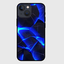Синий и фиолетовый неон из разлома плит – Чехол для iPhone 13 mini с принтом купить