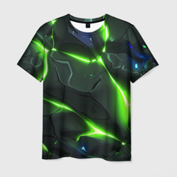 Яркий неоновый свет из разлома плит – Мужская футболка 3D с принтом купить со скидкой в -26%