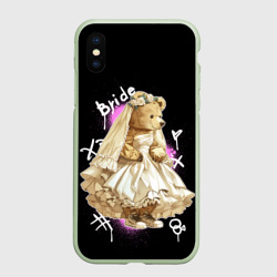 Чехол для iPhone XS Max матовый Невеста - медведь