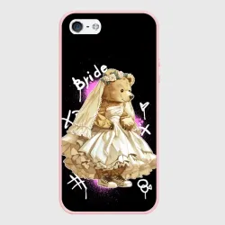 Чехол для iPhone 5/5S матовый Невеста - медведь