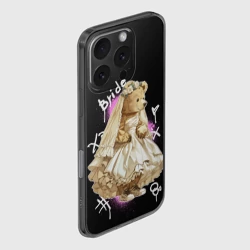 Чехол для iPhone 16 Pro силиконовый с защитой камеры Невеста - медведь - фото 2