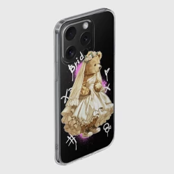 Чехол для iPhone 15 Pro Max силиконовый с защитой камеры Невеста - медведь - фото 2