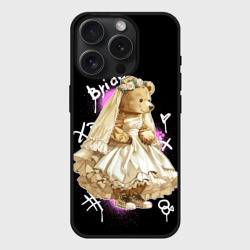 Чехол силиконовый для Apple iPhone 15 Pro матовый Невеста - медведь