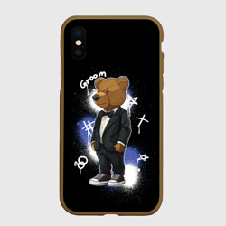 Чехол для iPhone XS Max матовый Жених - медведь