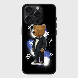 Чехол силиконовый для Apple iPhone 15 Pro Мax матовый Жених - медведь