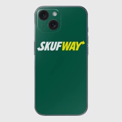 Чехол для iPhone 15 силиконовый с защитой камеры Skuf - way: для мужчины скуфа 