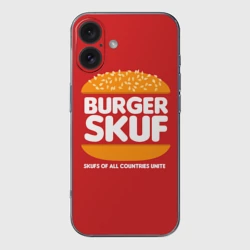 Чехол для iPhone 16 силиконовый с защитой камеры Burger skuf 