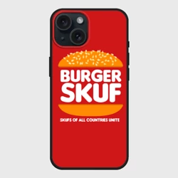 Чехол силиконовый для Apple iPhone 15 матовый Burger skuf 