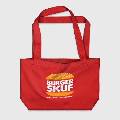 Пляжная сумка с принтом Burger skuf, вид спереди №1