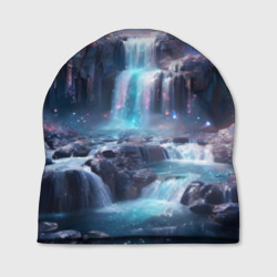 Волшебный ночной водопад – Шапка 3D с принтом купить