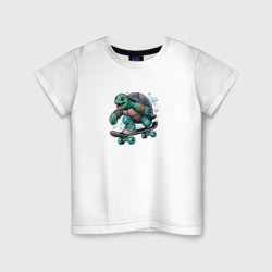 Черепаха на скейтборде – Детская футболка хлопок с принтом купить со скидкой в -20%