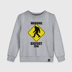 Предупреждающий знак Bigfoot zone – Детский свитшот хлопок с принтом купить со скидкой в -13%