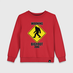 Предупреждающий знак Bigfoot zone – Детский свитшот хлопок с принтом купить со скидкой в -13%