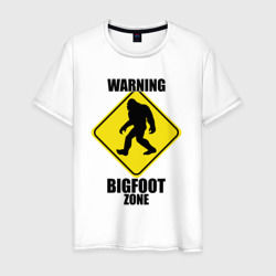 Предупреждающий знак Bigfoot zone – Мужская футболка хлопок с принтом купить со скидкой в -20%