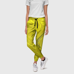 Желтая абстракция – Женские брюки 3D с принтом купить