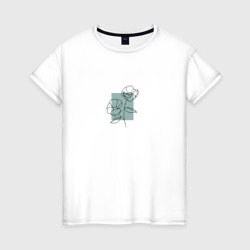 Цветок в рамке – Женская футболка хлопок с принтом купить со скидкой в -20%