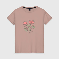 Цветок абстракция – Женская футболка хлопок с принтом купить со скидкой в -20%
