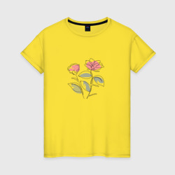 Цветок абстракция – Женская футболка хлопок с принтом купить со скидкой в -20%