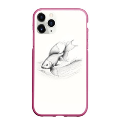 Рыба лайн арт стиль – Чехол для iPhone 11 Pro матовый с принтом купить