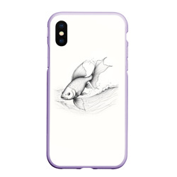 Рыба лайн арт стиль – Чехол для iPhone XS Max матовый с принтом купить