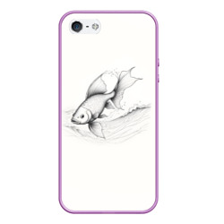 Рыба лайн арт стиль – Чехол для iPhone 5/5S матовый с принтом купить