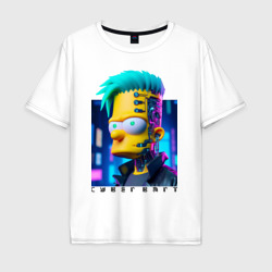 Кибер Барт - нейросеть фантазия – Мужская футболка хлопок Oversize с принтом купить со скидкой в -16%