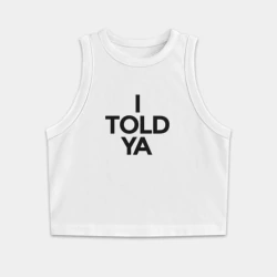 Женская укороченная майка-топ хлопок  I told ya from Challengers как у Зендаи