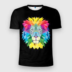 Абстрактный лев – Мужская футболка 3D Slim с принтом купить со скидкой в -9%