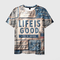 Жизнь прекрасна- пэчворк – Мужская футболка 3D с принтом купить со скидкой в -26%