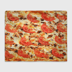 Пицца с грибами и томатом  - текстура  – Плед 3D с принтом купить со скидкой в -14%