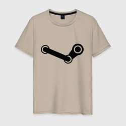 Steam logo black – Мужская футболка хлопок с принтом купить со скидкой в -20%