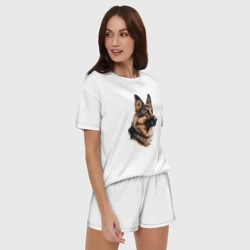 Женская пижама с шортиками хлопок Немецкая овчарка - фото 2