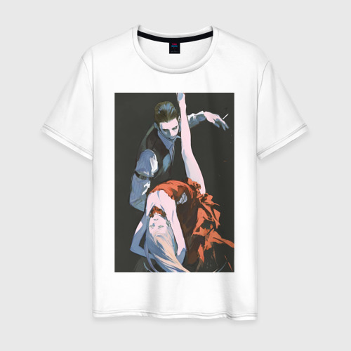 Мужская футболка из хлопка с принтом Ведьма и чудовище Ашаф танец, вид спереди №1