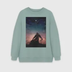 Женский свитшот oversize без начеса хлопок Усянь Вэй Старейшина Илина