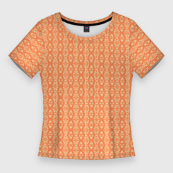Светлый оранжевый узорчатый – Женская футболка 3D Slim с принтом купить