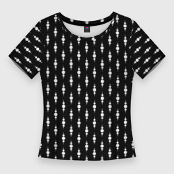 Чёрный в белый горошек узором – Женская футболка 3D Slim с принтом купить
