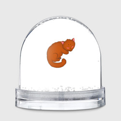 Рыжий спящий котик в стиле аниме – Игрушка Снежный шар с принтом купить со скидкой в -20%