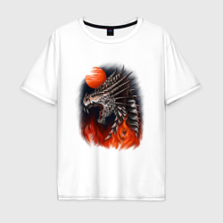 Огненный дракон хамелеон – Мужская футболка хлопок Oversize с принтом купить со скидкой в -16%