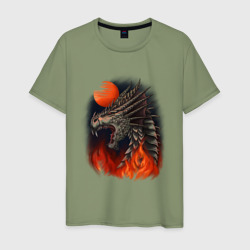 Огненный дракон хамелеон – Мужская футболка хлопок с принтом купить со скидкой в -20%